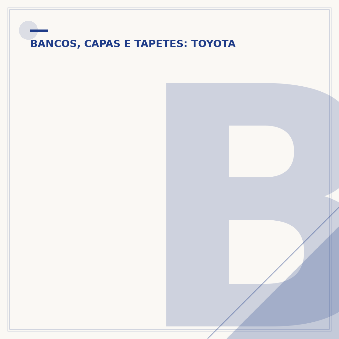 Banco do Corolla Cross
