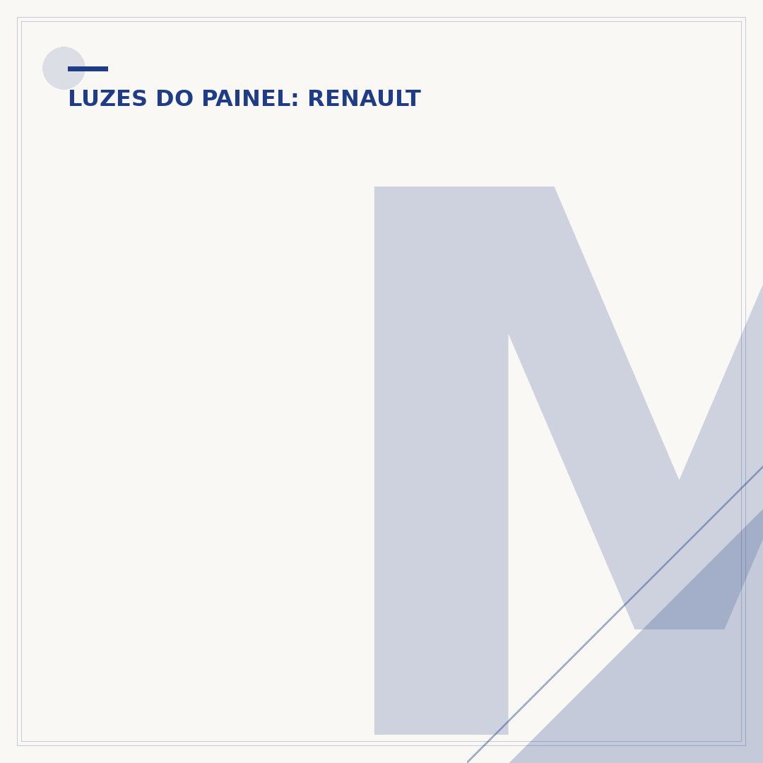 Manual luzes painel Renault Kwid: significado e ações