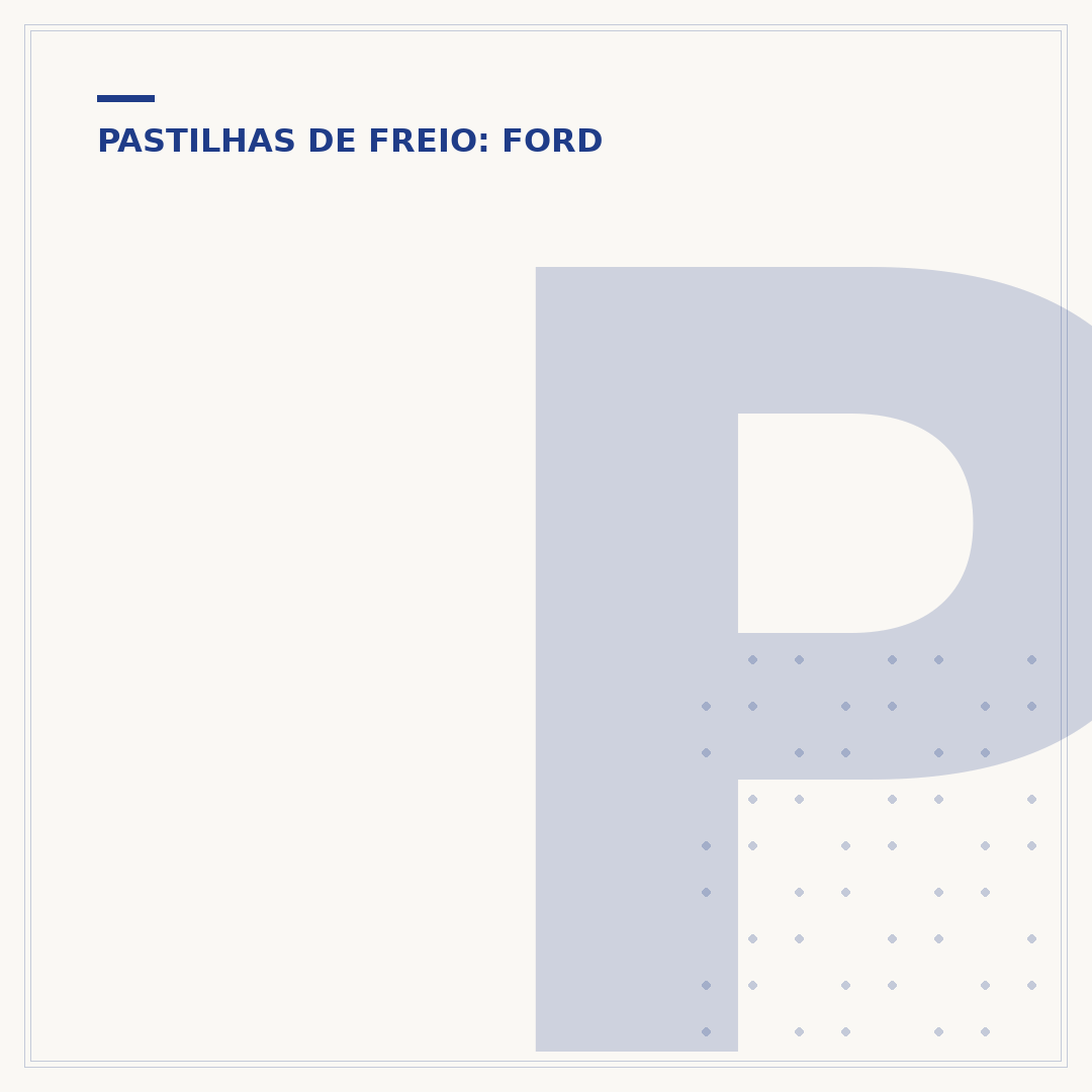 Pastilha de freio da Ranger