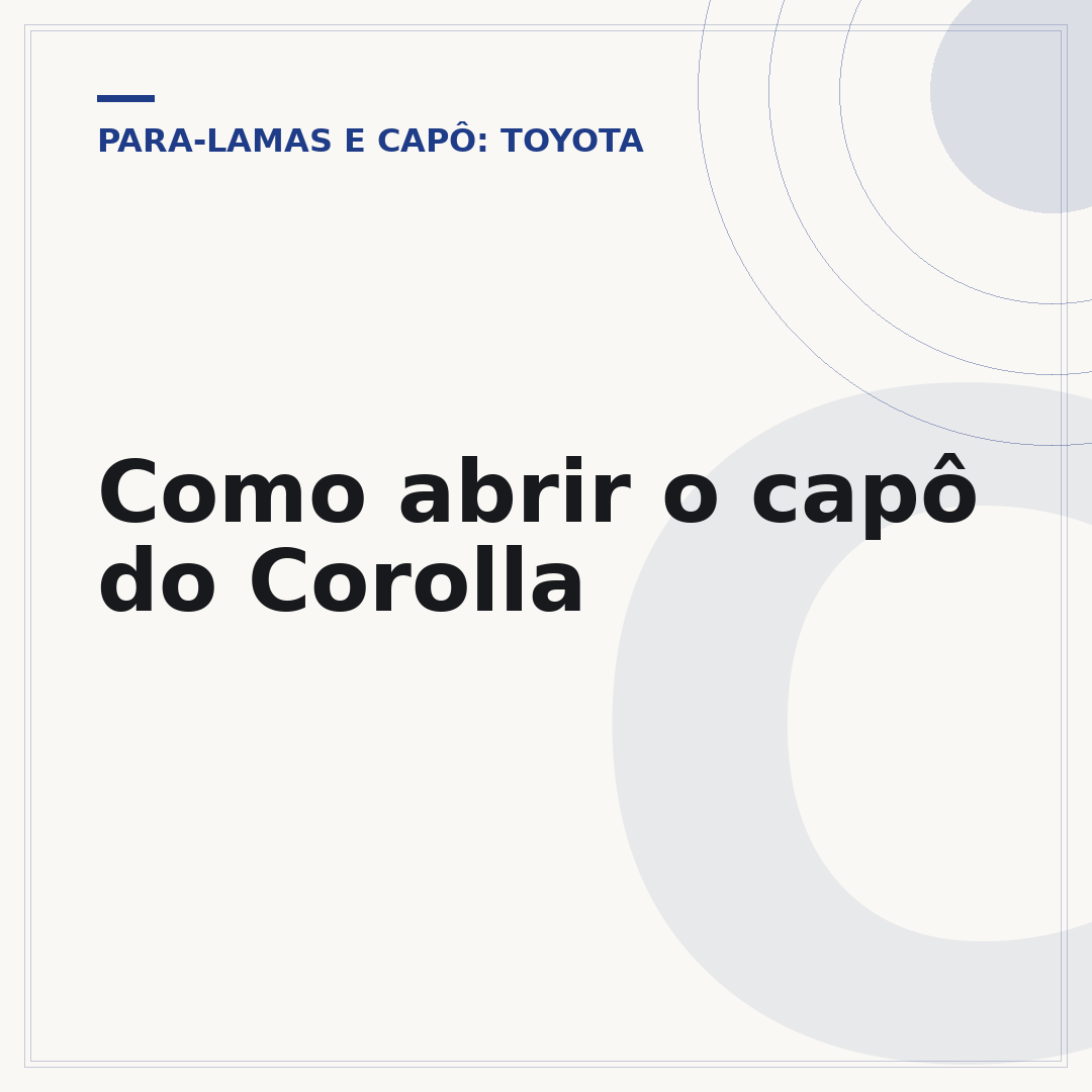 Como abrir o capô do Corolla