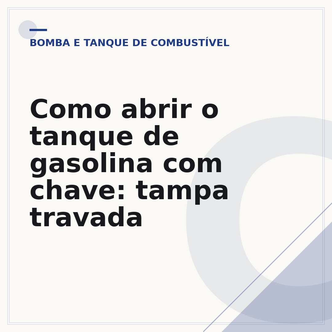 Como abrir o tanque de gasolina com chave: tampa travada