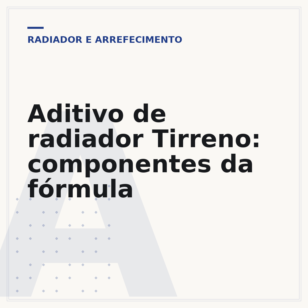 Aditivo de radiador Tirreno: componentes da fórmula