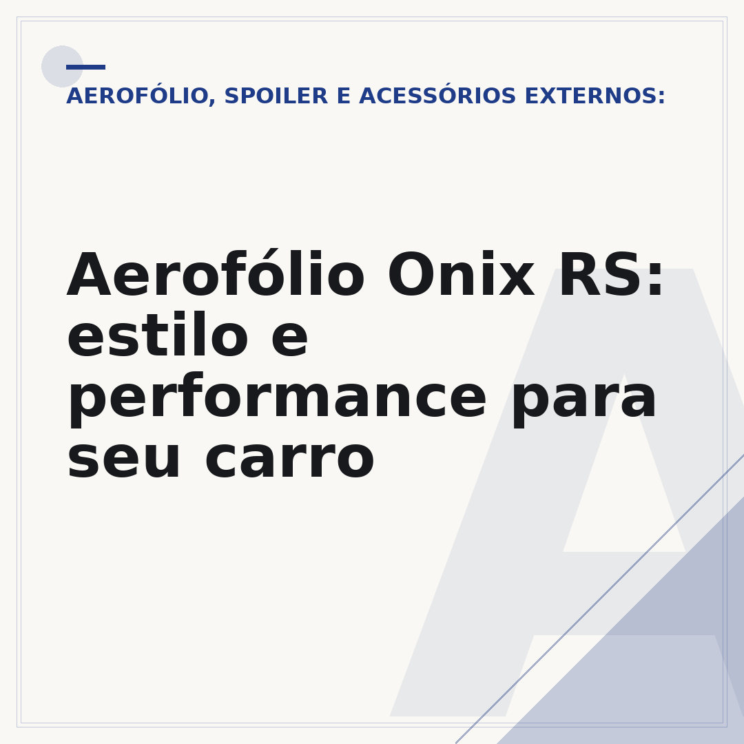 Aerofólio Onix RS: estilo e performance para seu carro