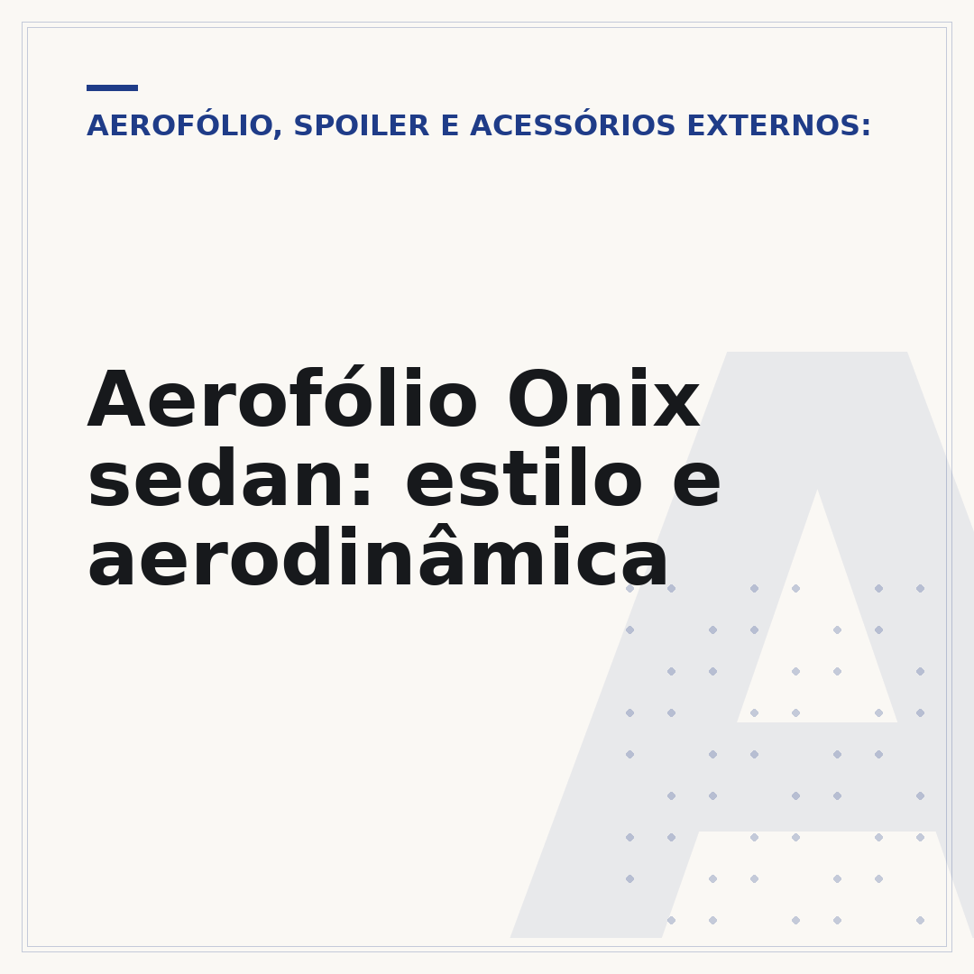 Aerofólio Onix sedan: estilo e aerodinâmica