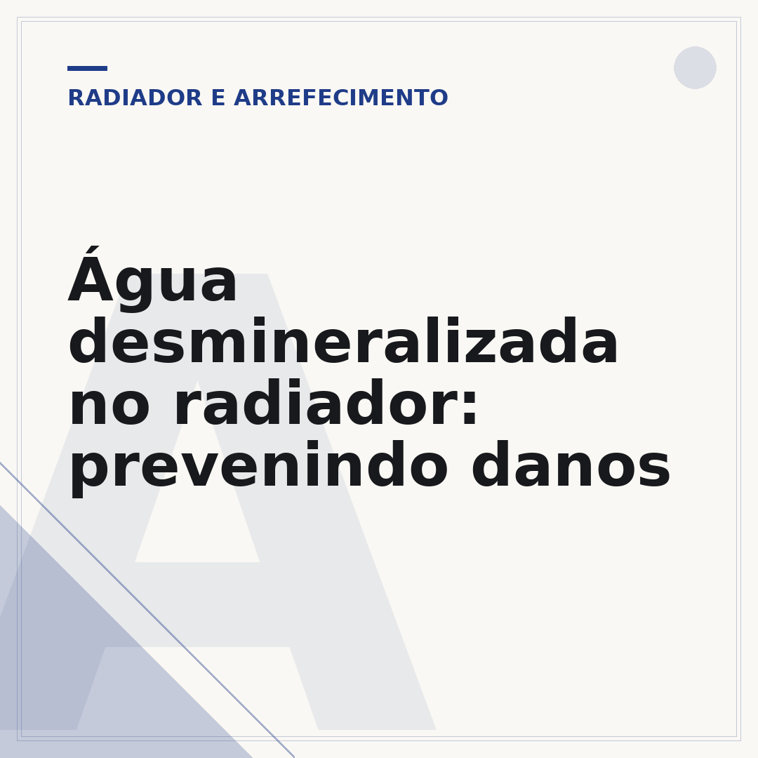 Água desmineralizada no radiador: prevenindo danos