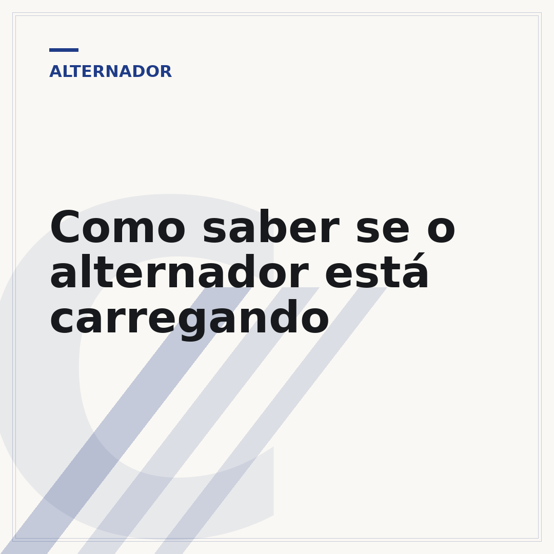 Como saber se o alternador está carregando