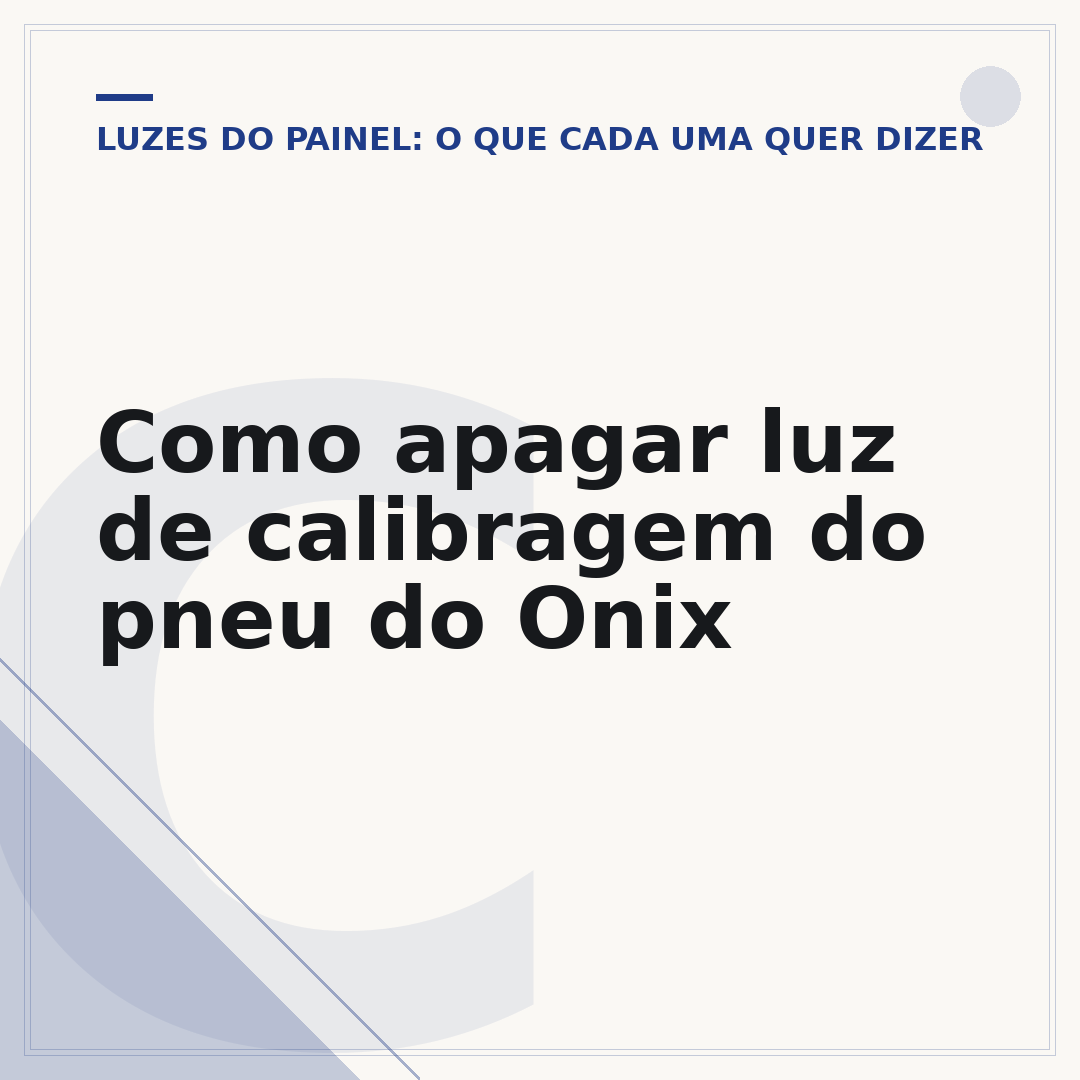 Como apagar luz de calibragem do pneu do Onix