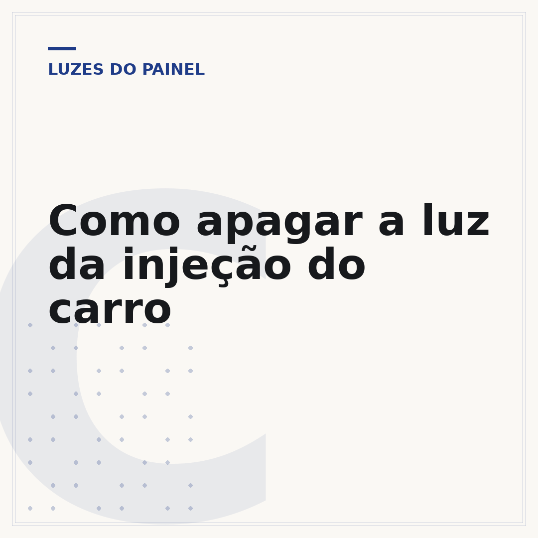 Como apagar a luz da injeção do carro