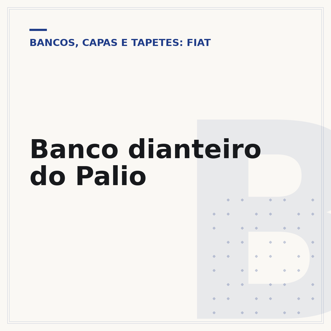 Banco dianteiro do Palio
