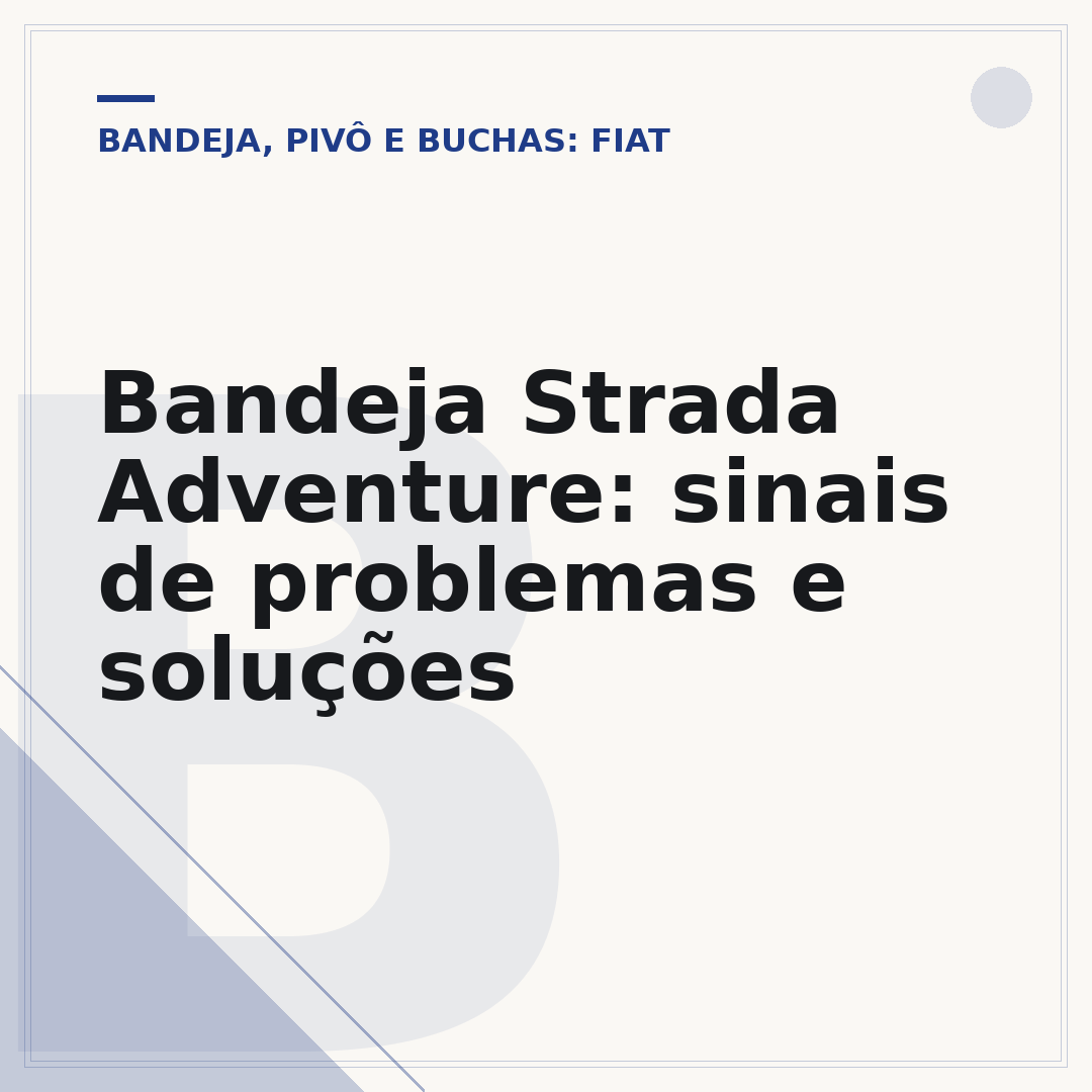 Bandeja Strada Adventure: sinais de problemas e soluções
