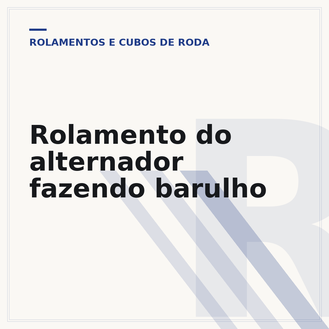 Rolamento do alternador fazendo barulho
