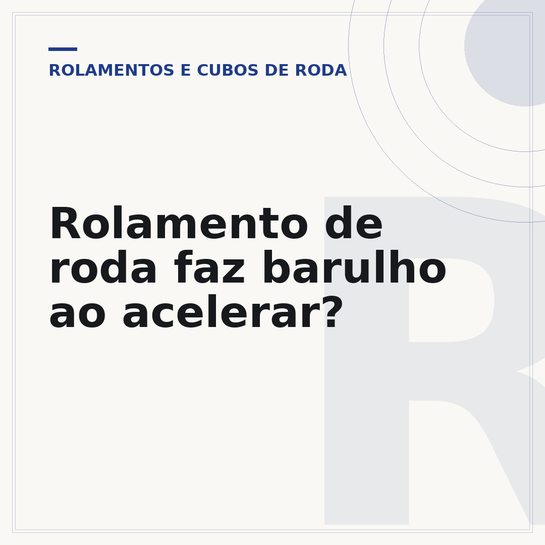 Rolamento de roda faz barulho ao acelerar?