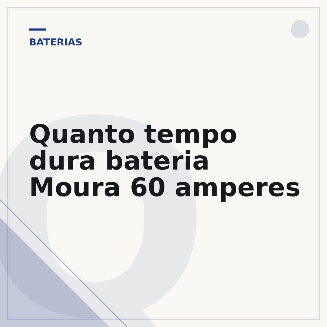 Quanto tempo dura bateria Moura 60 amperes