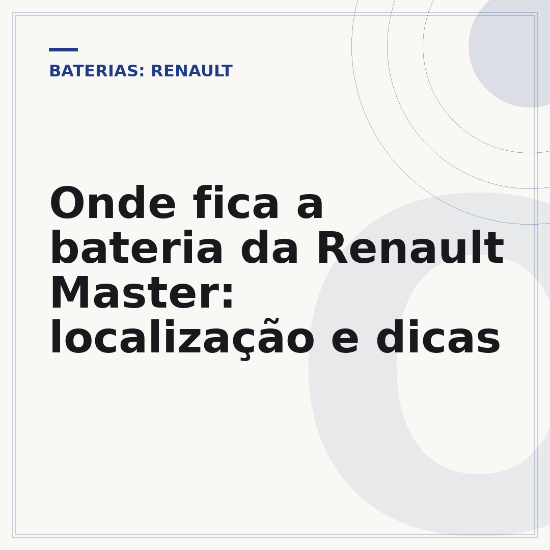 Onde fica a bateria da Renault Master: localização e dicas