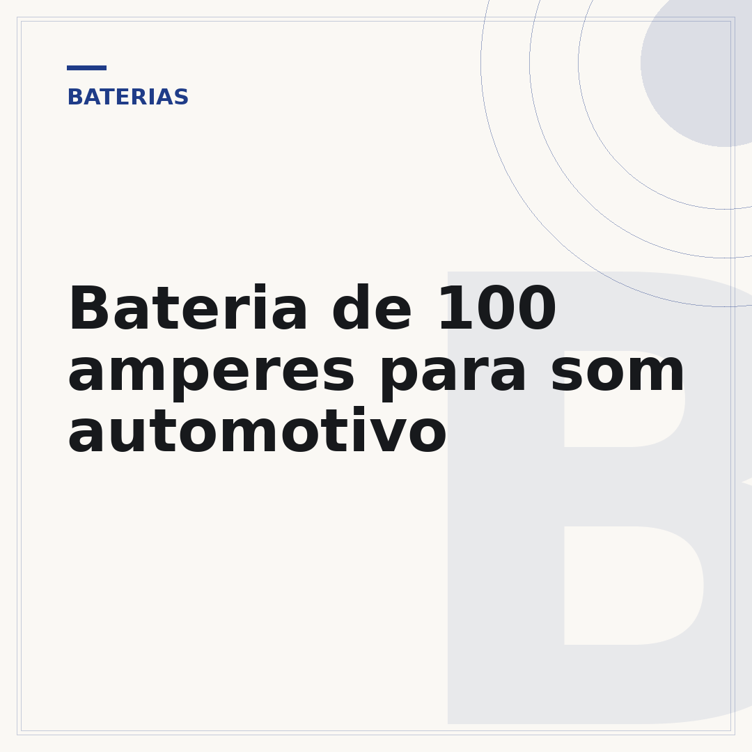 Bateria de 100 amperes para som automotivo