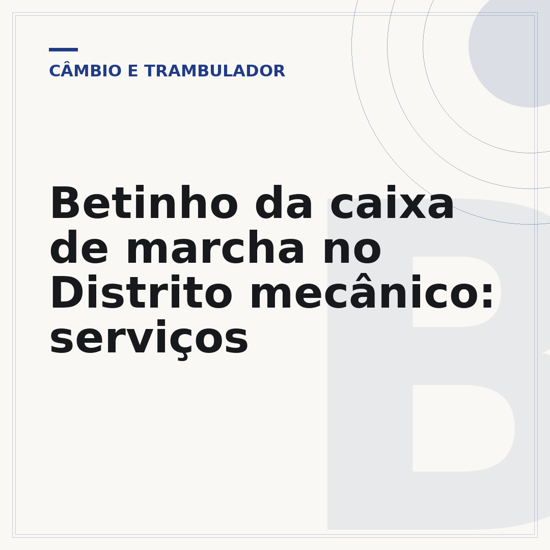 Betinho da caixa de marcha no Distrito mecânico: serviços