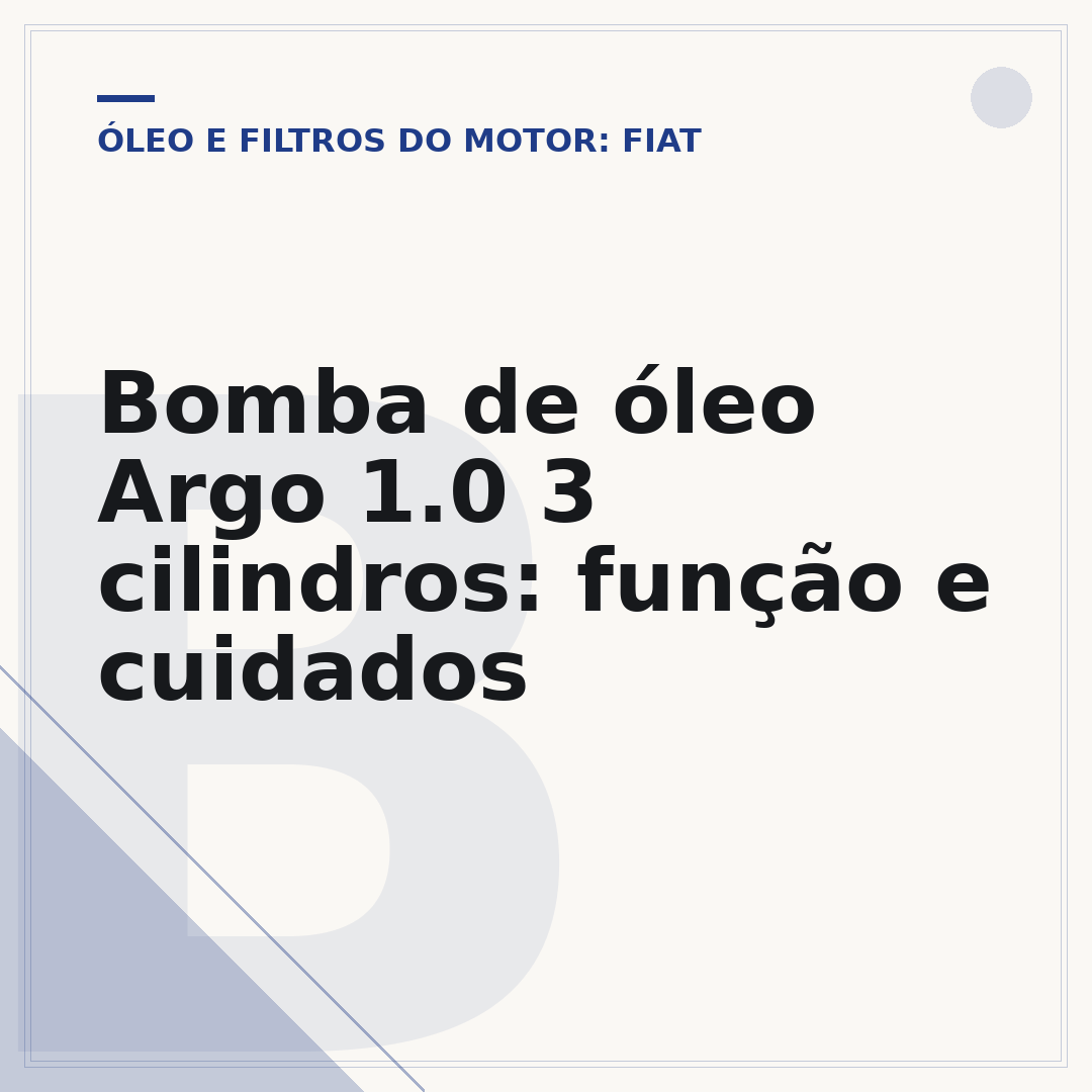 Bomba de óleo Argo 1.0 3 cilindros: função e cuidados