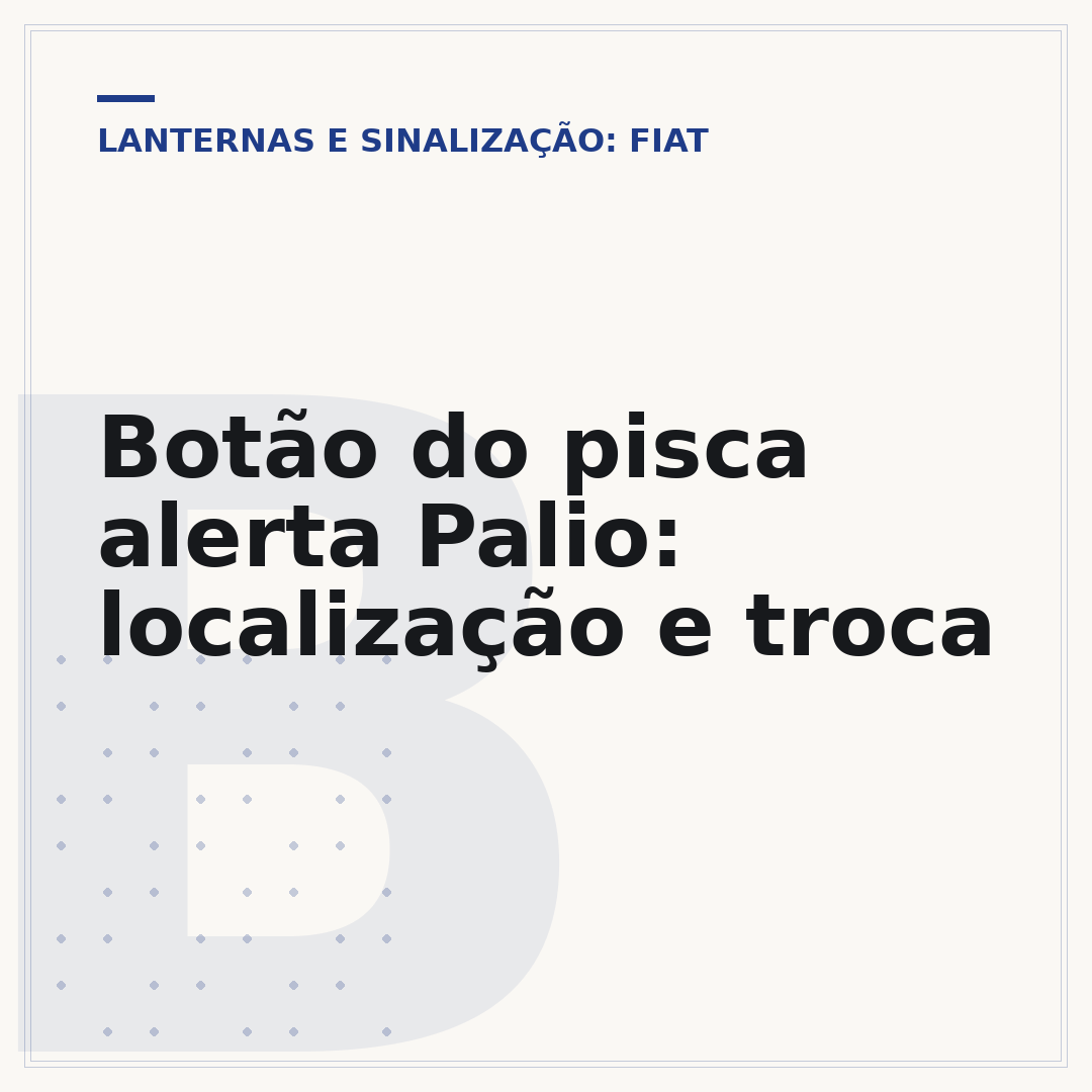 Botão do pisca alerta Palio: localização e troca