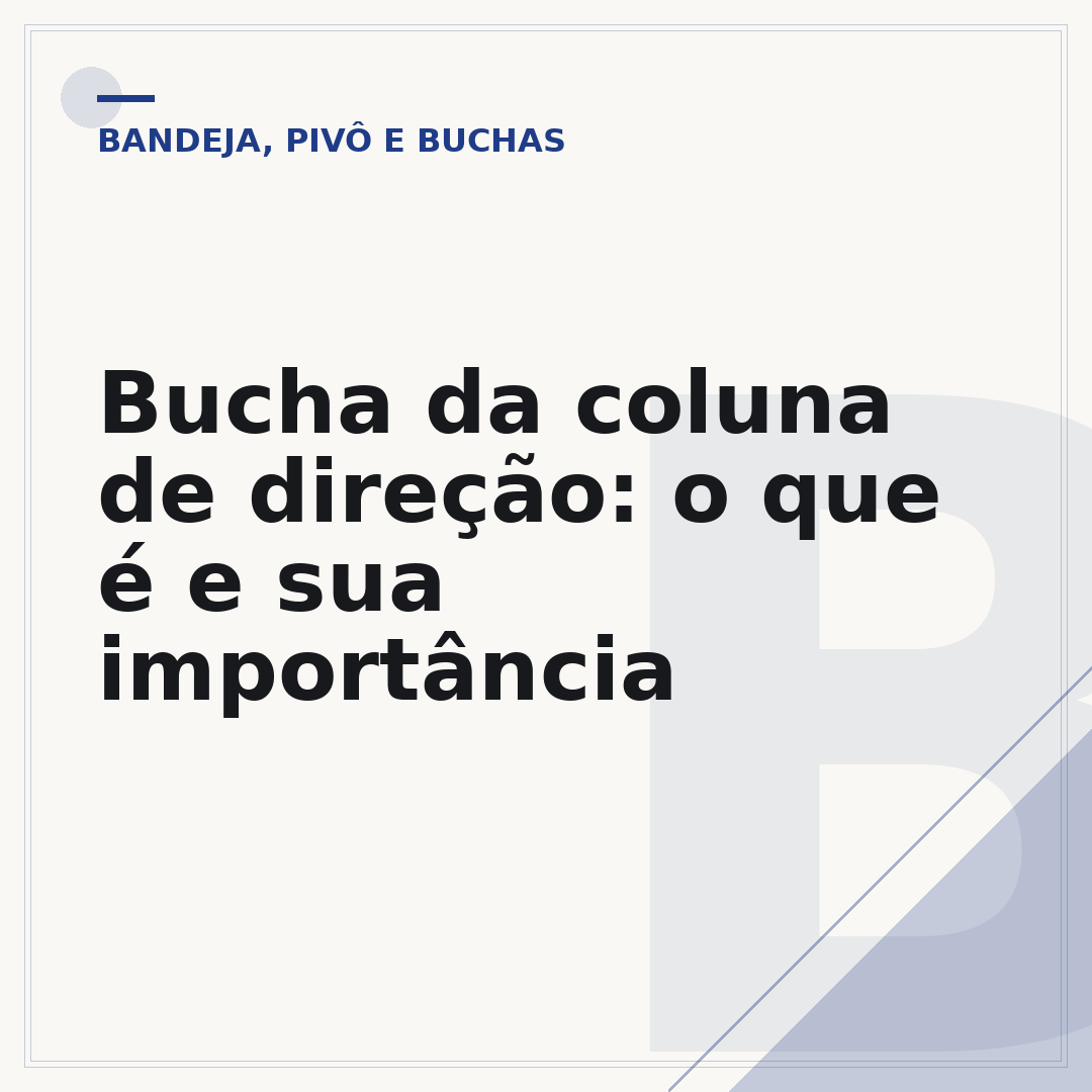 Bucha da coluna de direção: o que é e sua importância