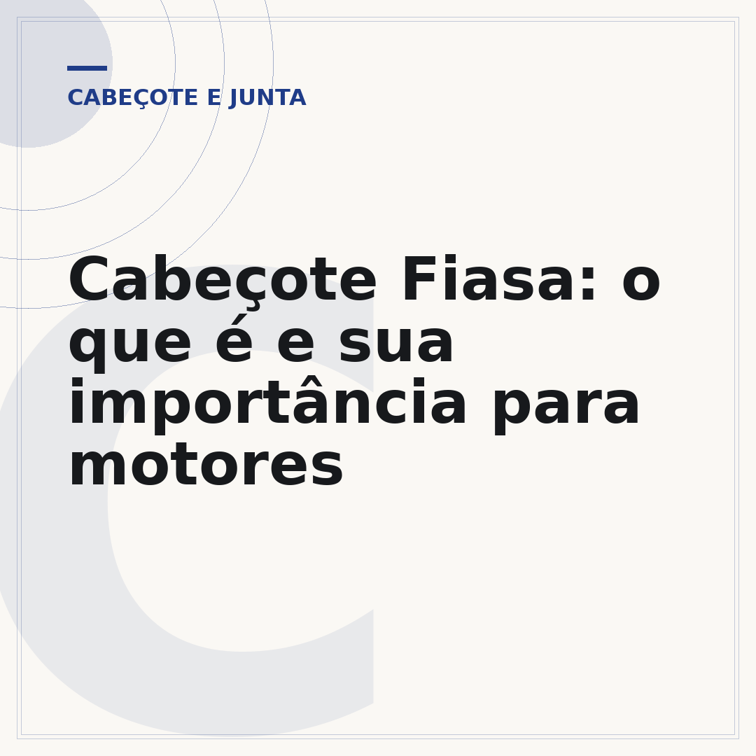 Cabeçote Fiasa: o que é e sua importância para motores