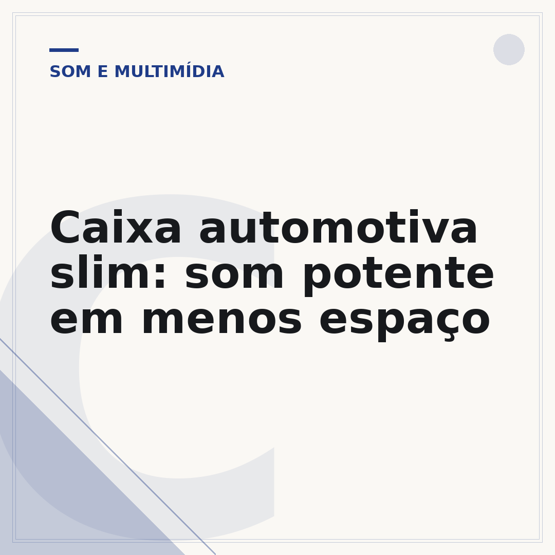 Caixa automotiva slim: som potente em menos espaço