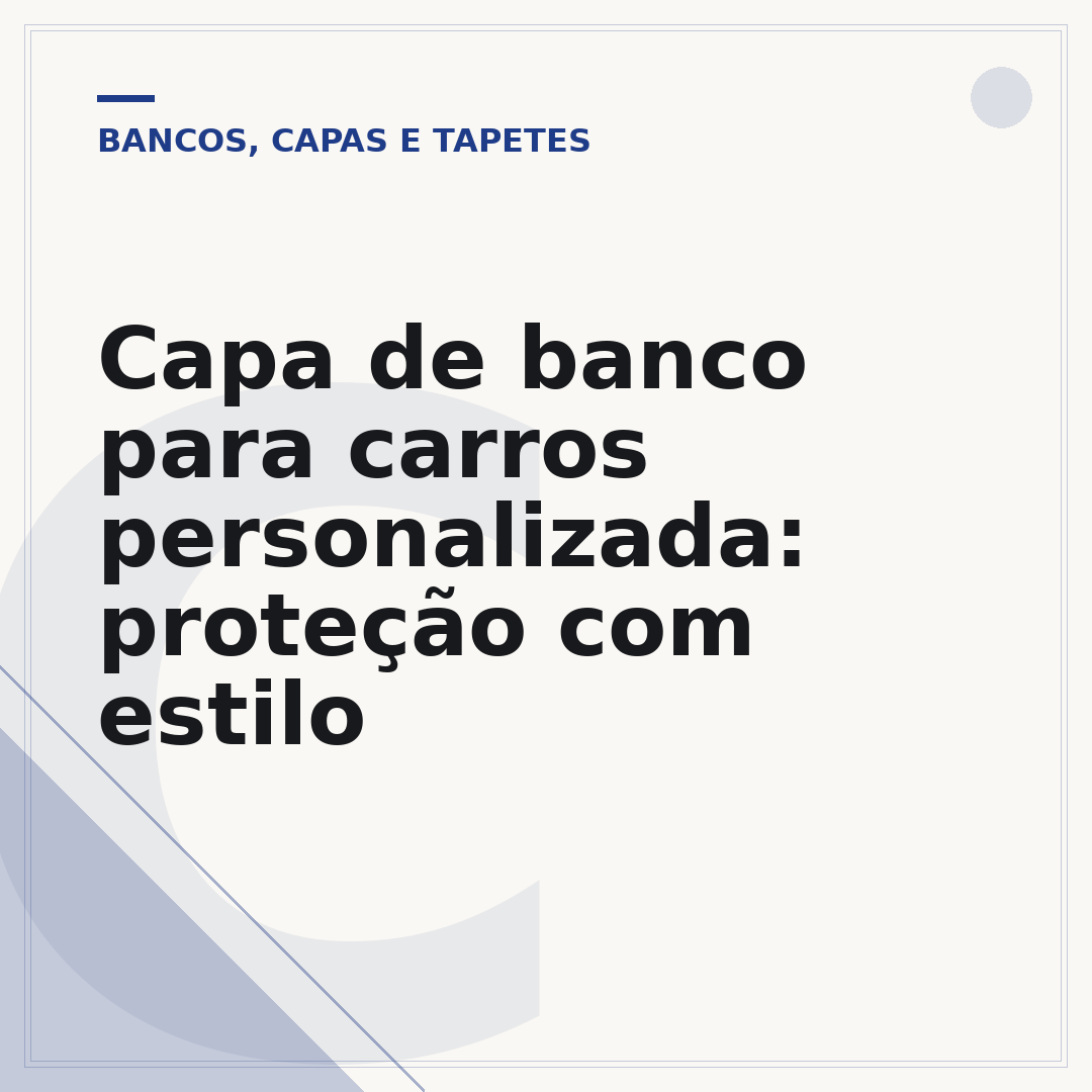 Capa de banco para carros personalizada: proteção com estilo