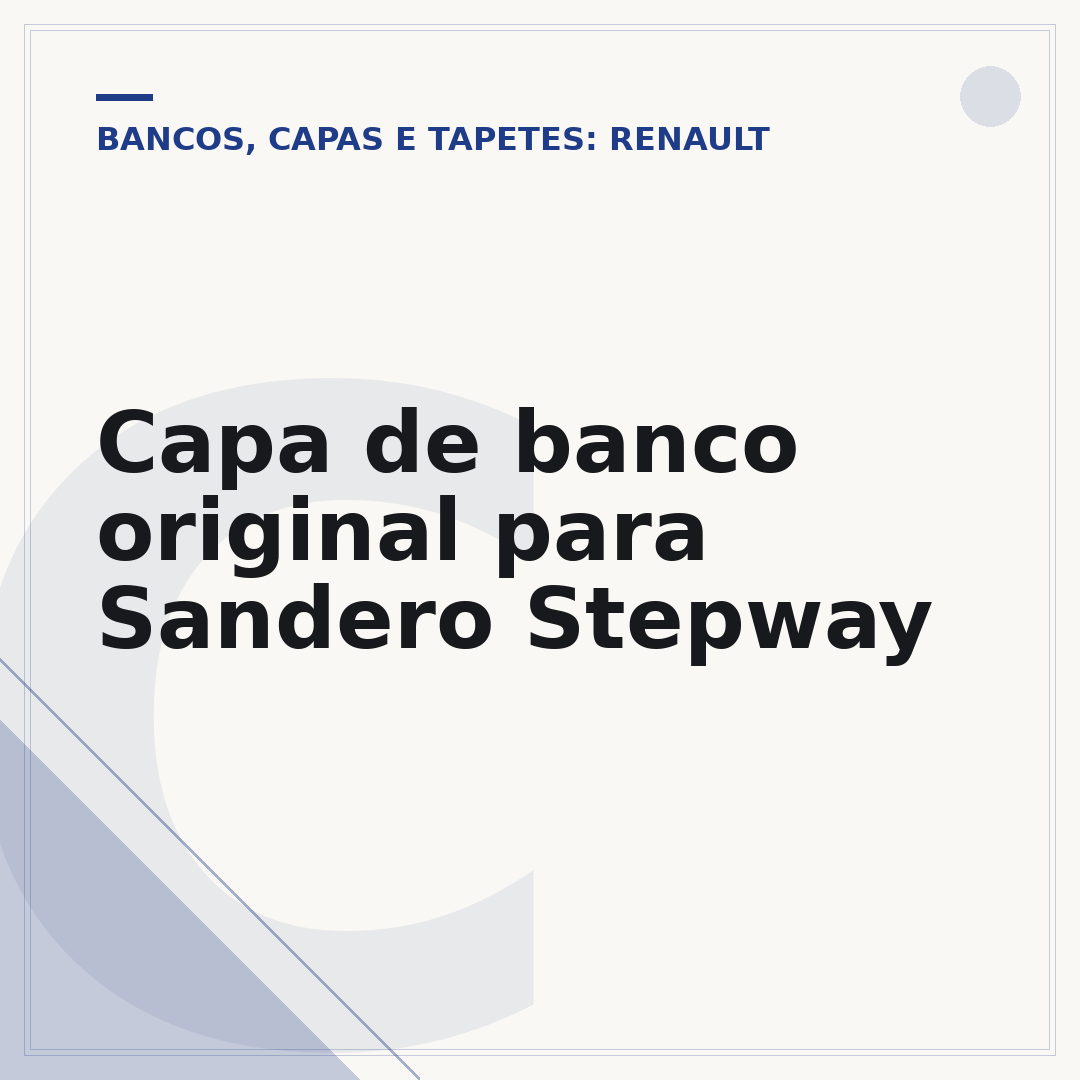 Capa de banco original para Sandero Stepway