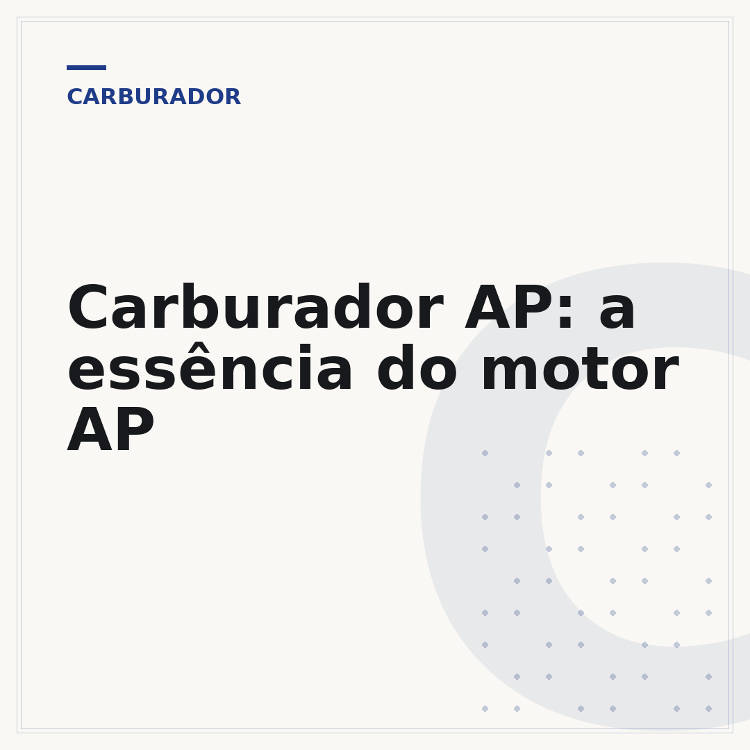 Carburador AP: a essência do motor AP