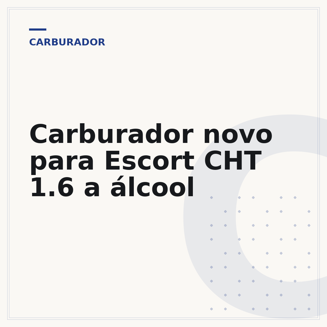 Carburador novo para Escort CHT 1.6 a álcool