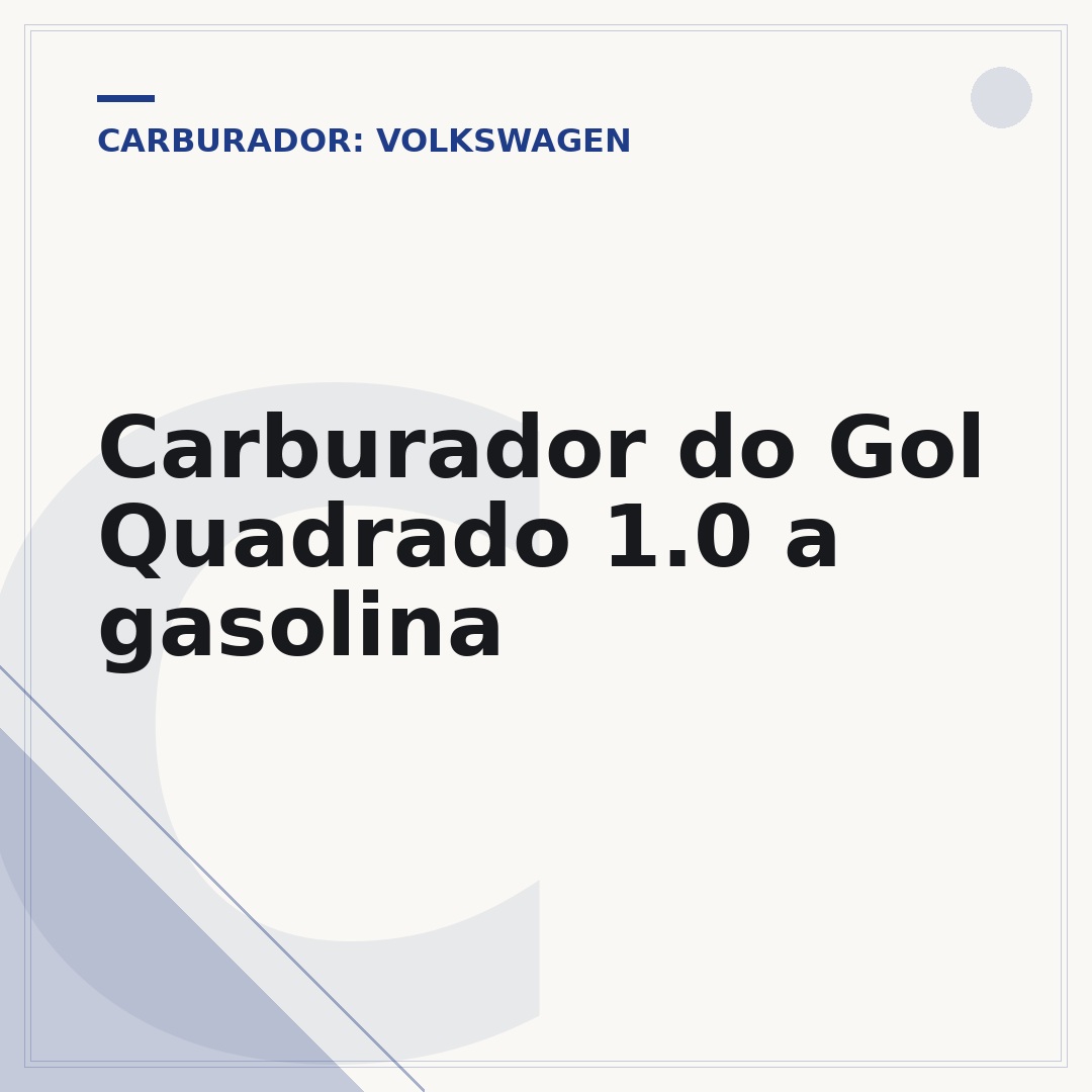Carburador do Gol Quadrado 1.0 a gasolina