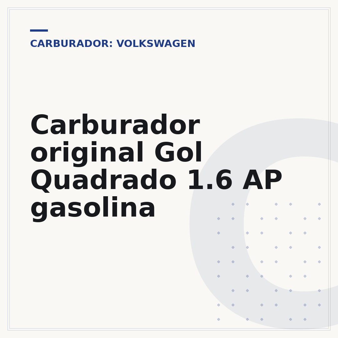 Carburador original Gol Quadrado 1.6 AP gasolina