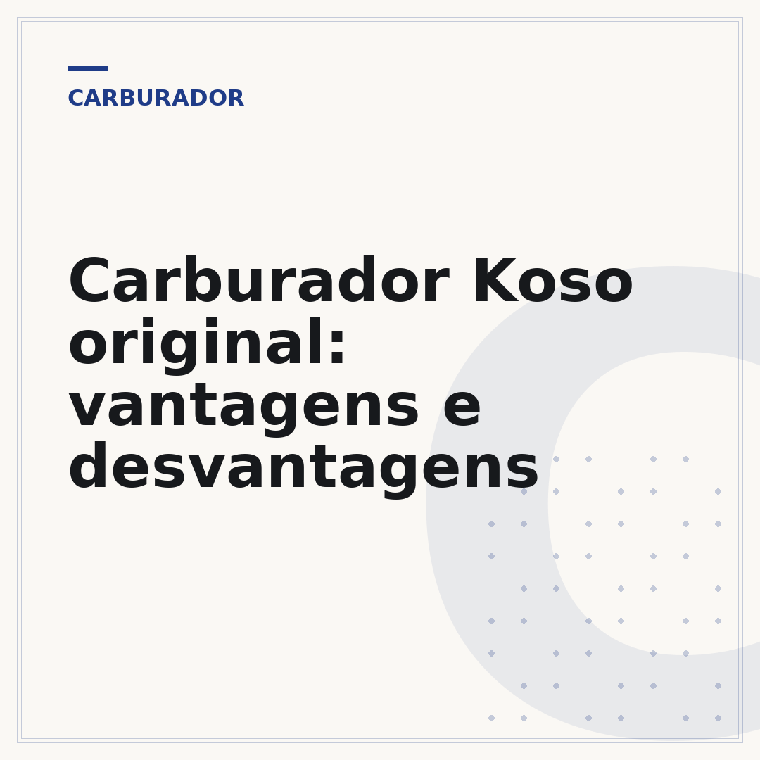 Carburador Koso original: vantagens e desvantagens
