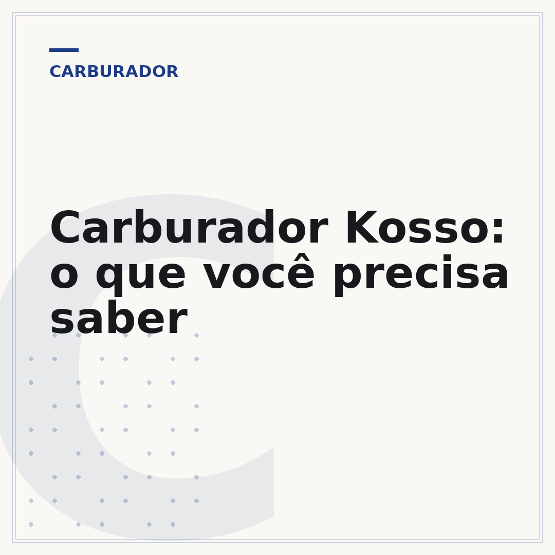 Carburador Kosso: o que você precisa saber