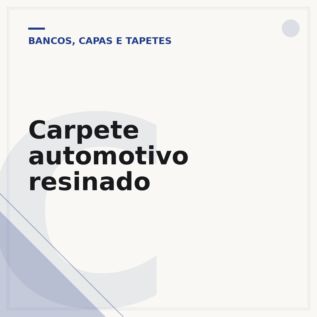 Carpete automotivo resinado