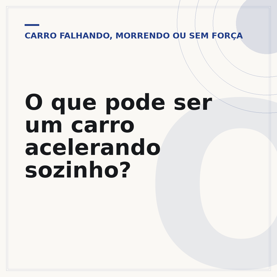 O que pode ser um carro acelerando sozinho?