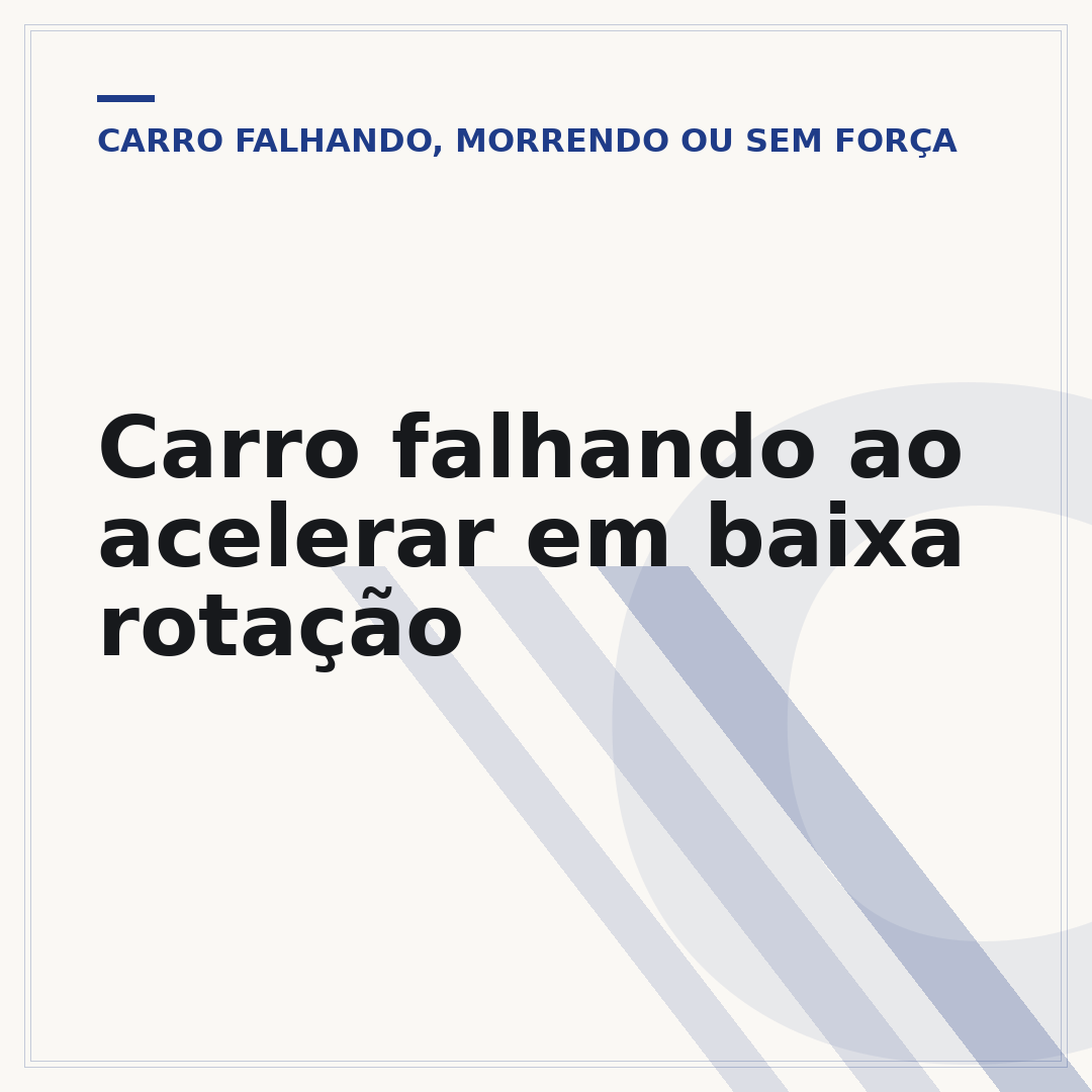 Carro falhando ao acelerar em baixa rotação