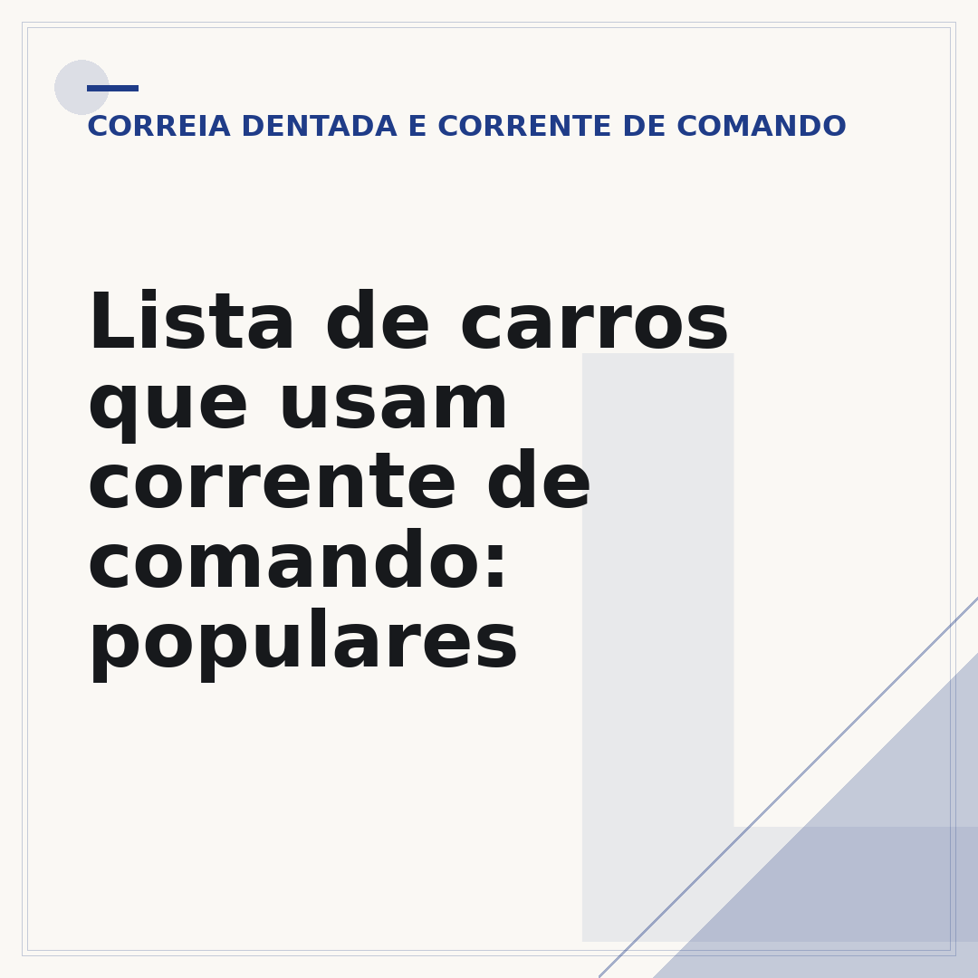 Lista de carros que usam corrente de comando: populares