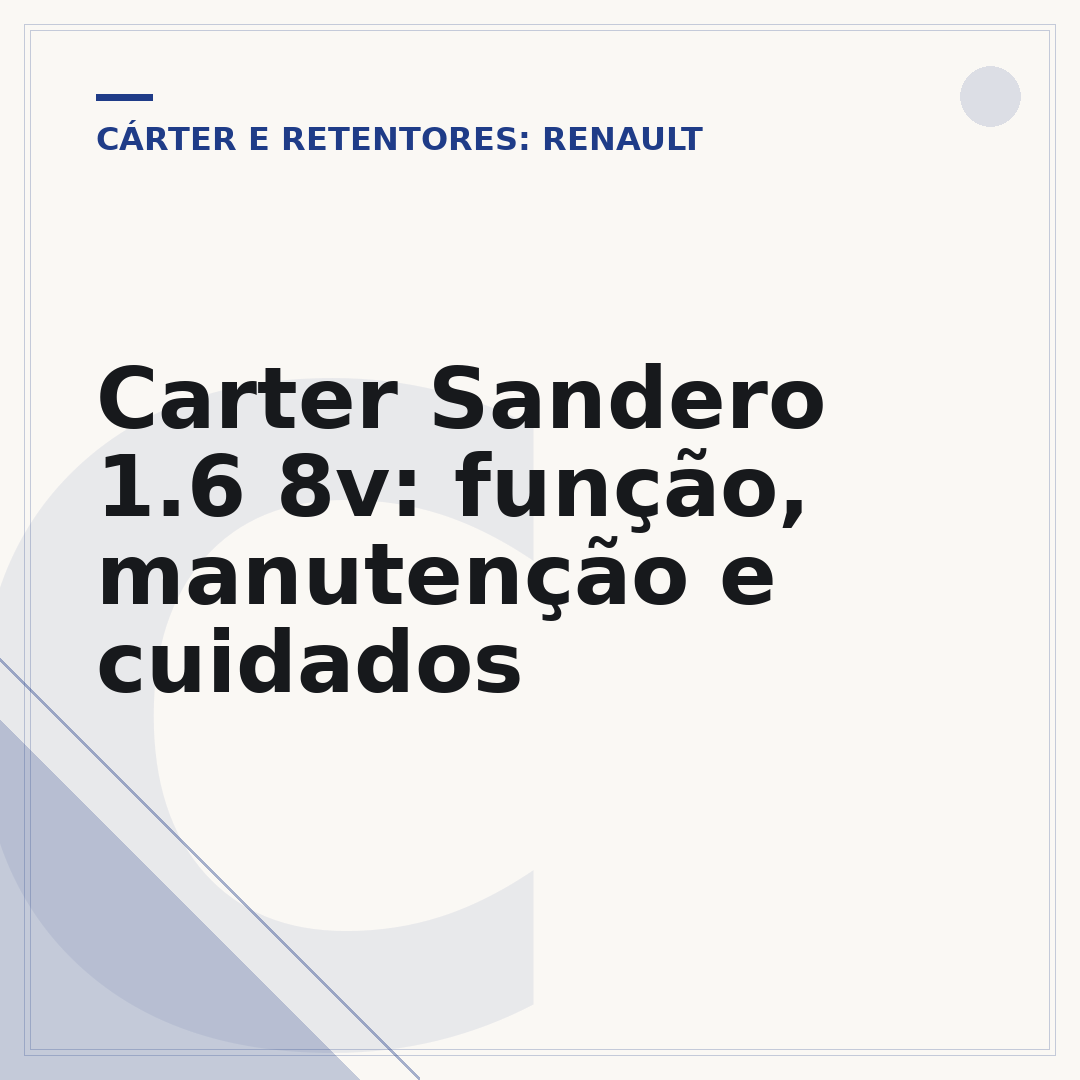 Carter Sandero 1.6 8v: função, manutenção e cuidados
