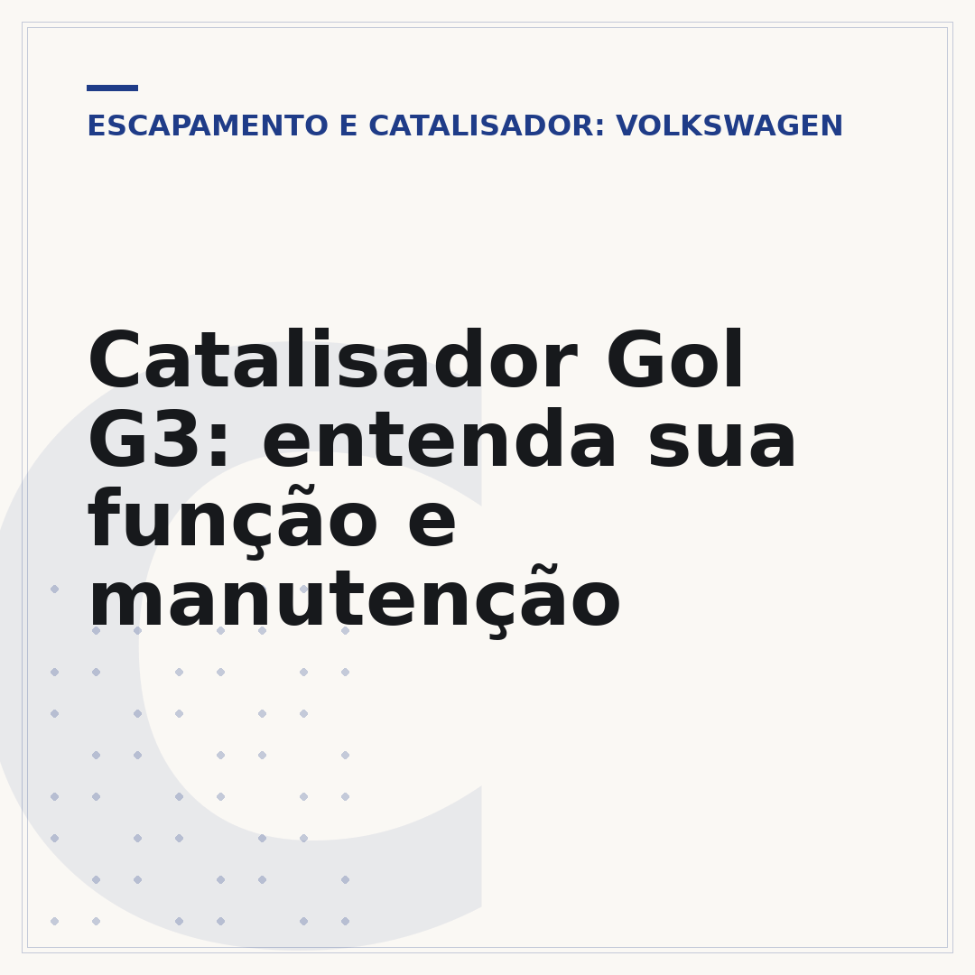 Catalisador Gol G3: entenda sua função e manutenção