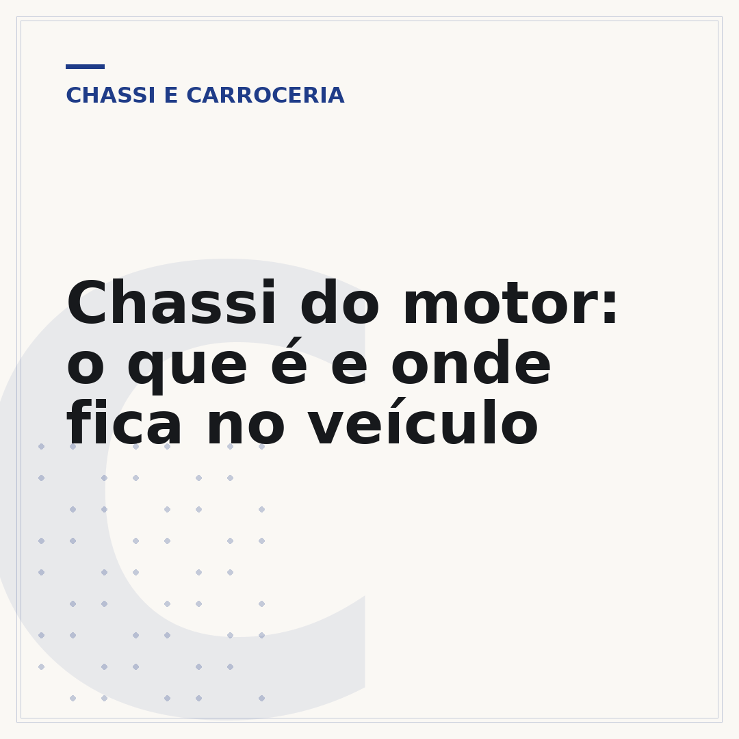 Chassi do motor: o que é e onde fica no veículo