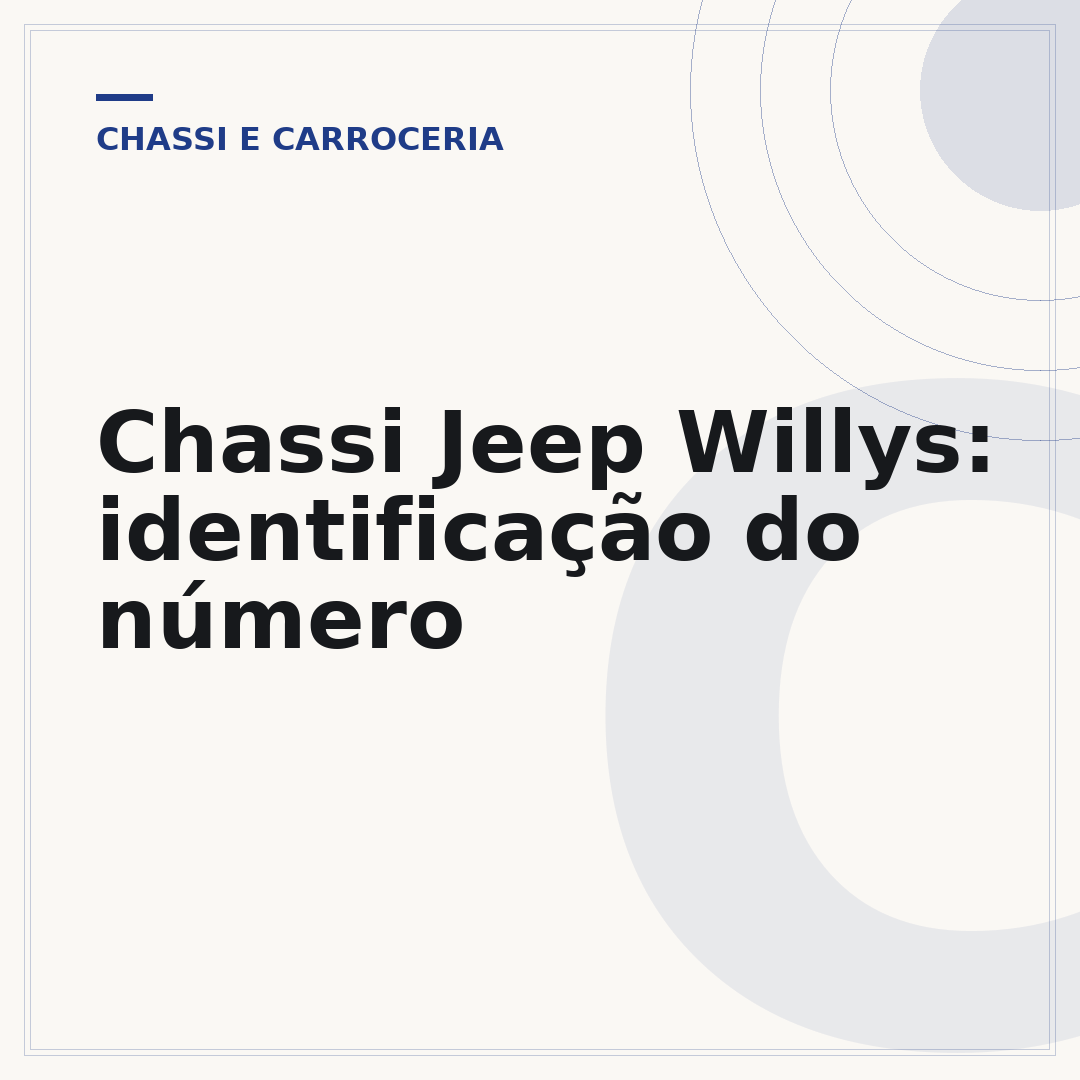 Chassi Jeep Willys: identificação do número