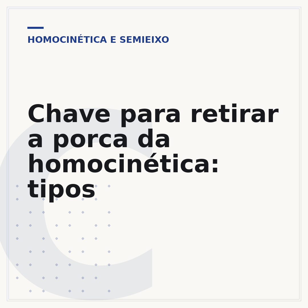 Chave para retirar a porca da homocinética: tipos