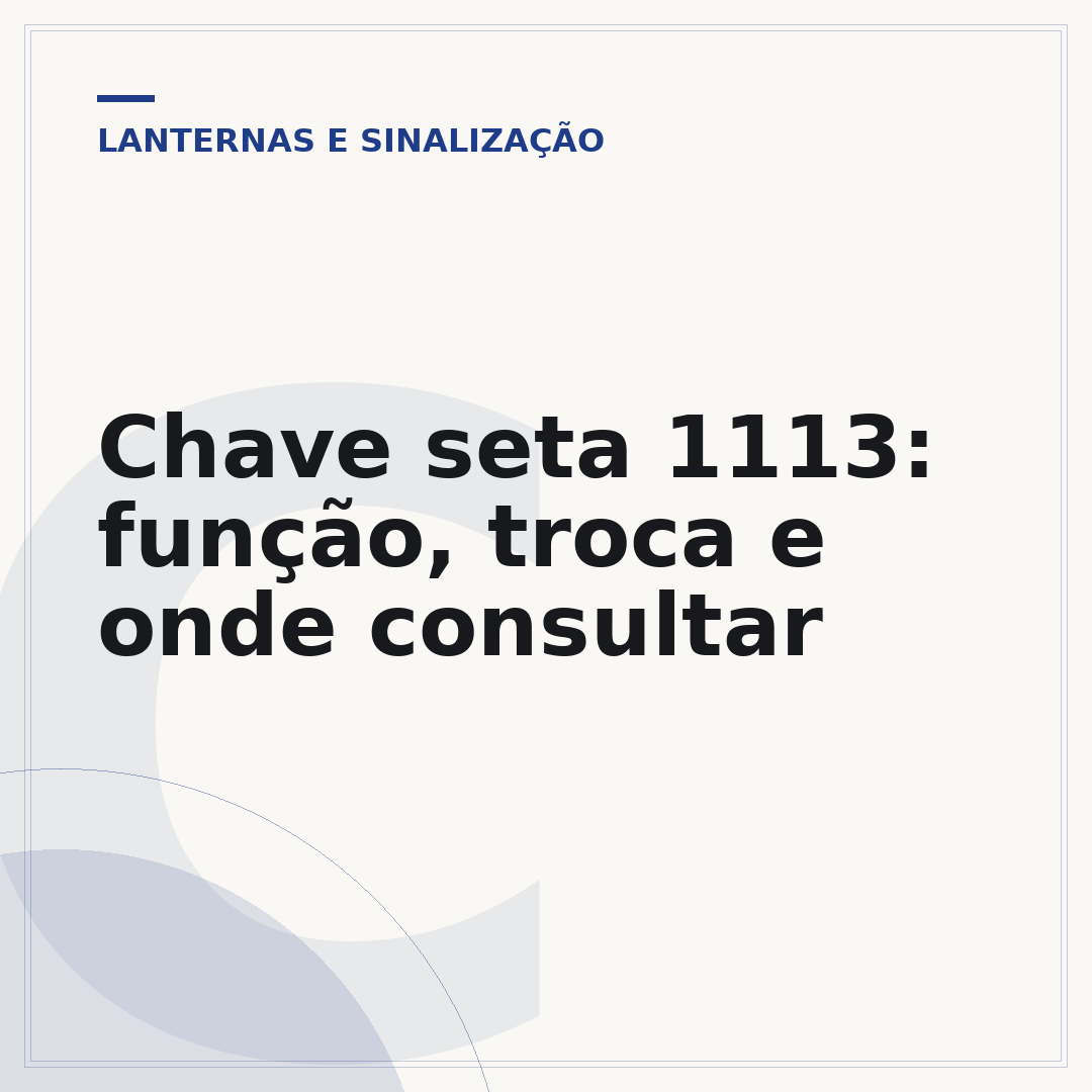 Chave seta 1113: função, troca e onde consultar