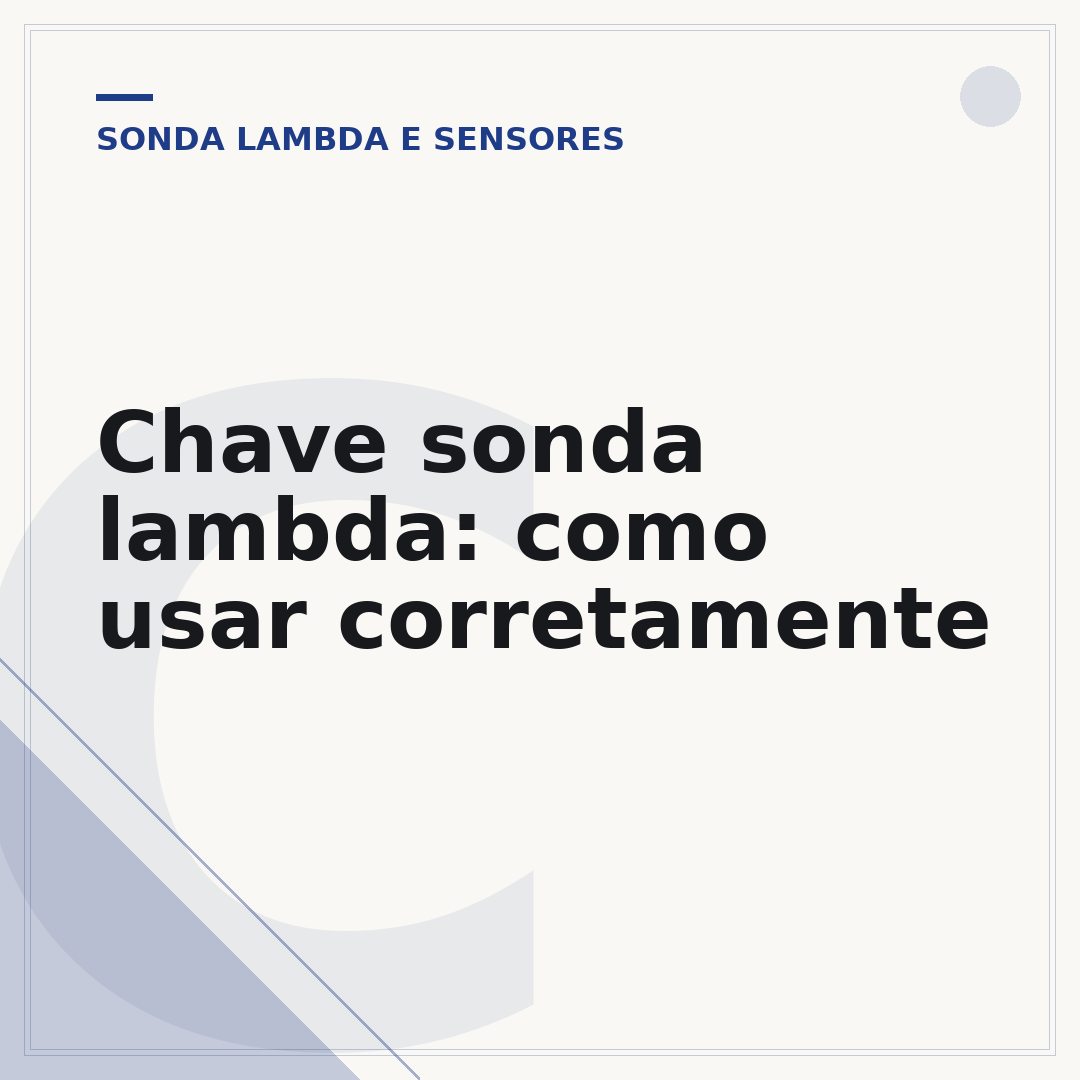 Chave sonda lambda: como usar corretamente