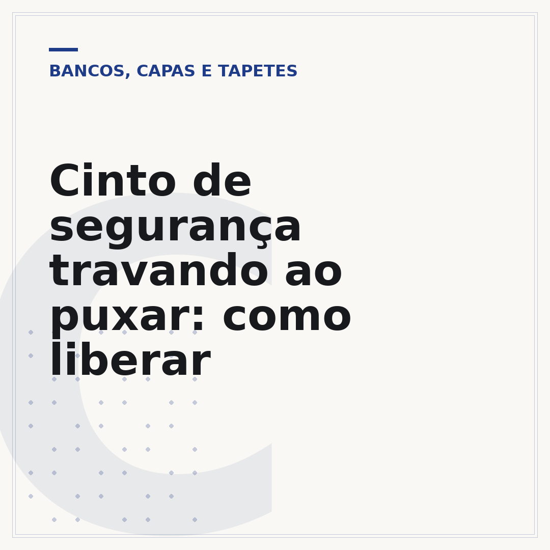 Cinto de segurança travando ao puxar: como liberar