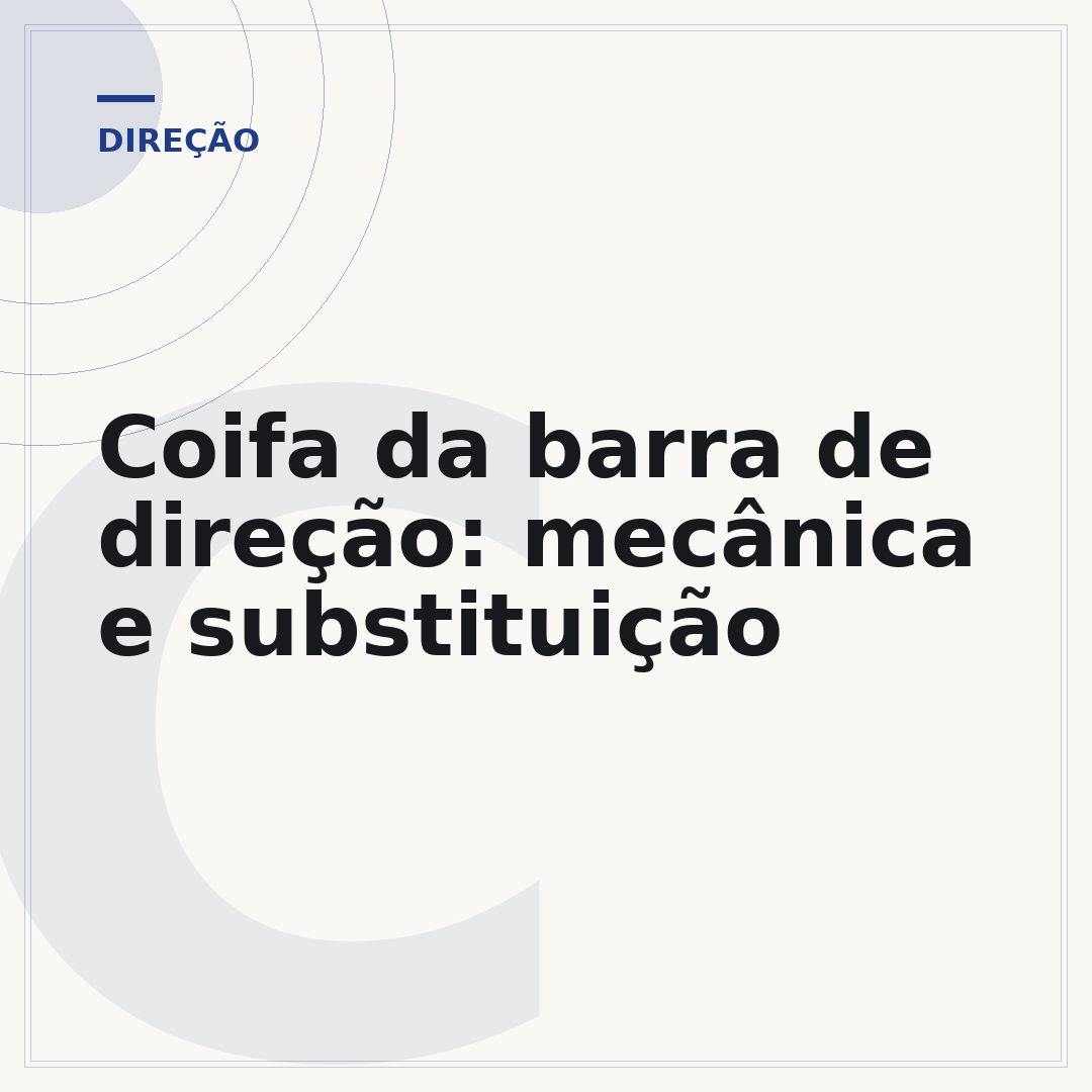 Coifa da barra de direção: mecânica e substituição