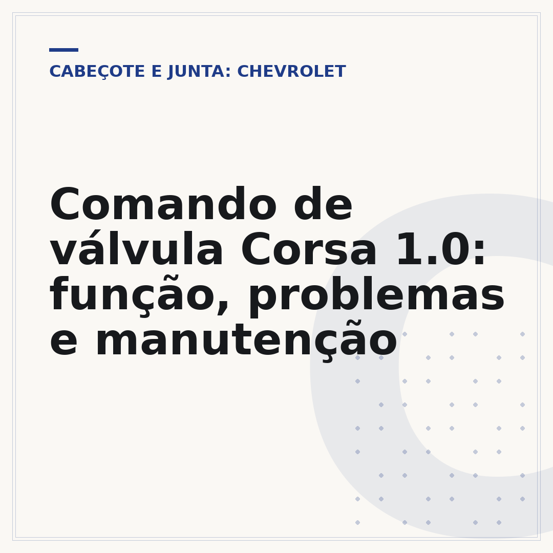 Comando de válvula Corsa 1.0: função, problemas e manutenção
