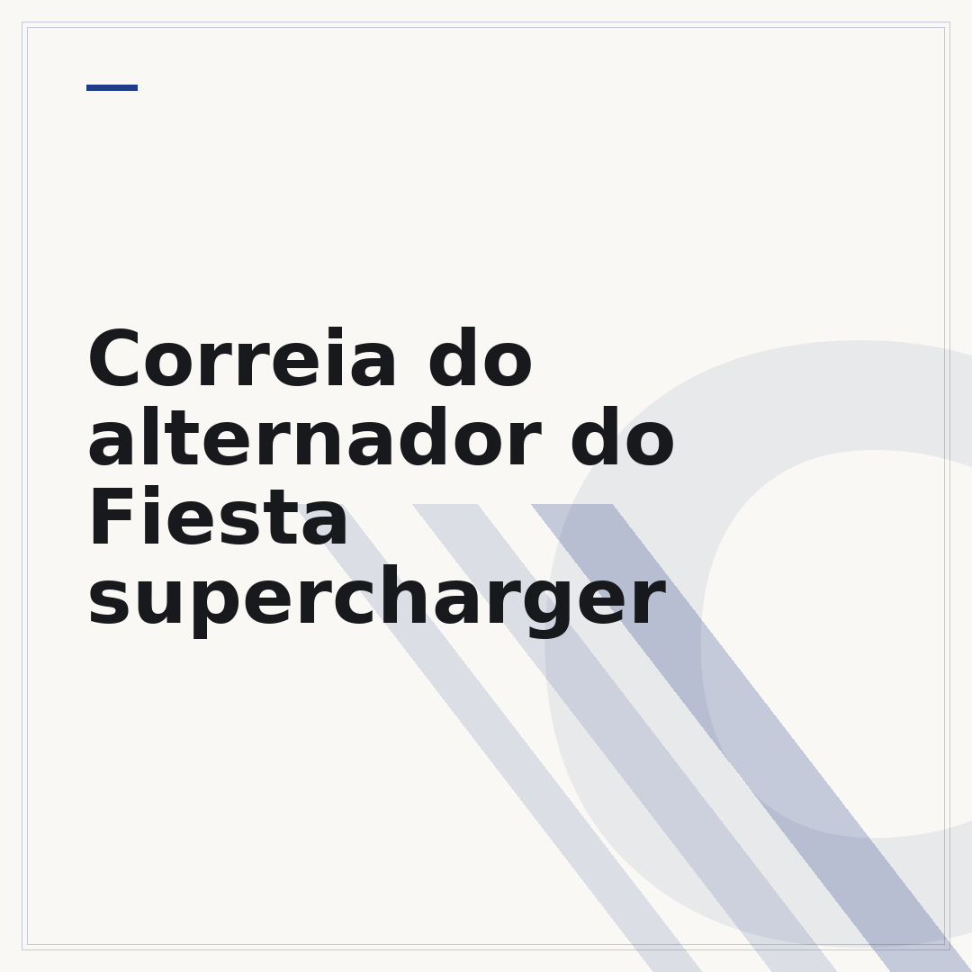 Correia do alternador do Fiesta supercharger
