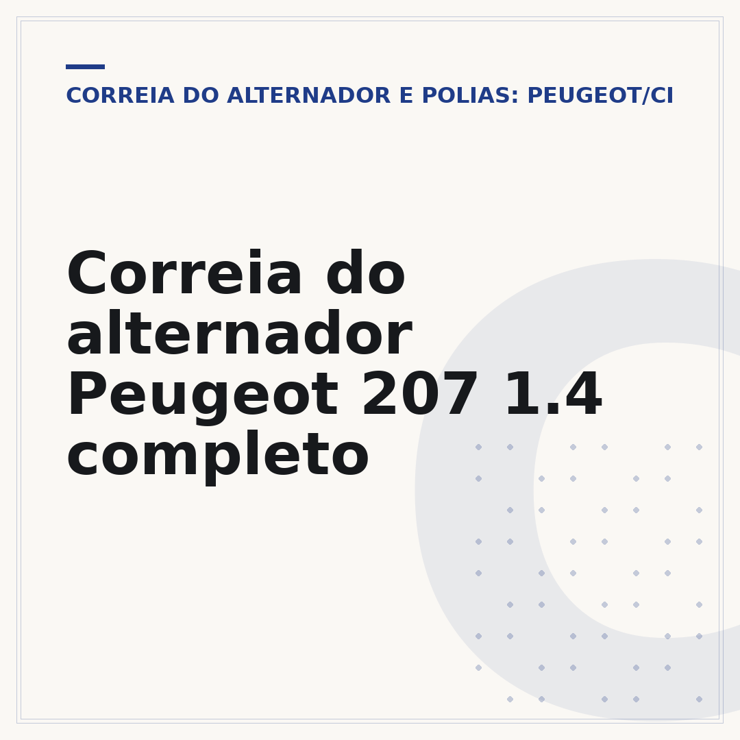 Correia do alternador Peugeot 207 1.4 completo