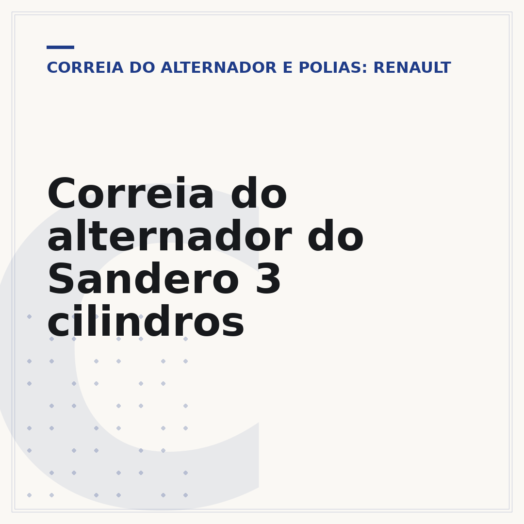 Correia do alternador do Sandero 3 cilindros